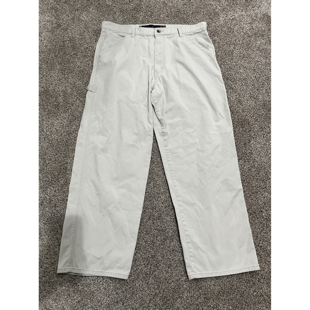 Levis SilverTab Khakis Carpenter Pants Mens 36x32 Beige Cotton Wide Leg Vintage